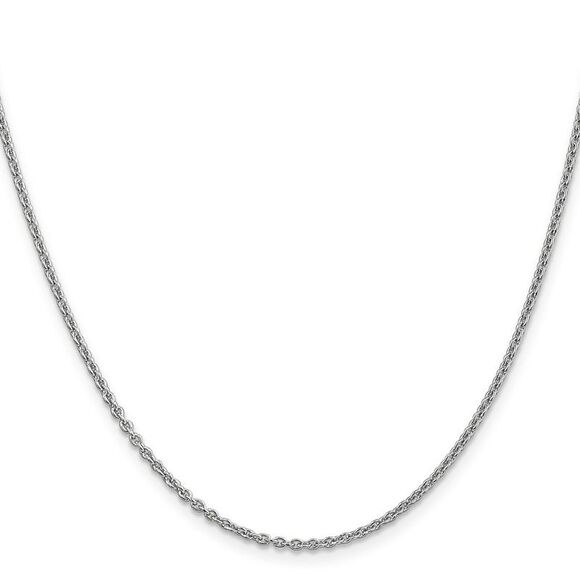 14k White Gold 16 inch 1.8mm Forzantine Cable Lobster Clasp Chain